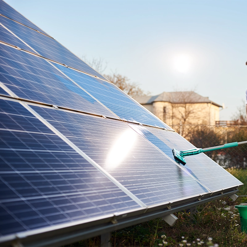 Professional solar panel cleaning service in Bendigo Technician cleaning rooftop solar panels Bendigo Eco-friendly solar panel cleaning Bendigo home Sparkling clean solar panels after washing Bendigo Local Bendigo solar panel maintenance and cleaning Worker using water-fed pole for solar panel cleaning Bendigo Residential solar panel cleaning Bendigo Victoria Commercial solar panel cleaning services Bendigo Improving energy efficiency with solar panel cleaning Bendigo Affordable solar panel cleaning company Bendigo